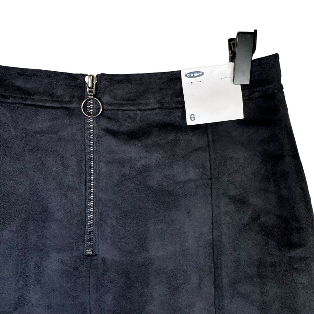 Old Navy NWT Black Faux Suede Utility A-line Mini Skirt - Picture 6 of 9